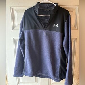 Under Armour Black and Dark Blue Quarter-Zip